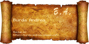 Burda Andrea névjegykártya